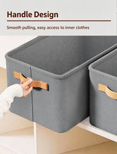 Fabric Storage Box Organizer 48x28x25cm - Foldable Closet Bin for Clothes, Jeans