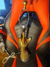 StyleCraft Home Collection 27.25-in Clear, Gold Mermaid Tail Table Lamp