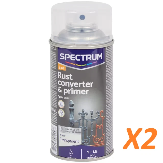✅X2 Bombe Antirouille et couche de fond mat Transparent 300 ml séchage 2 heure - Imagen 1 de 1