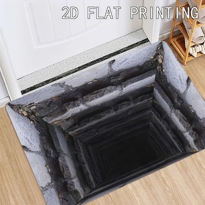 2D Flat Printing Optical Illusion Mat Deep Hole Floor Decoration Depth Effect  