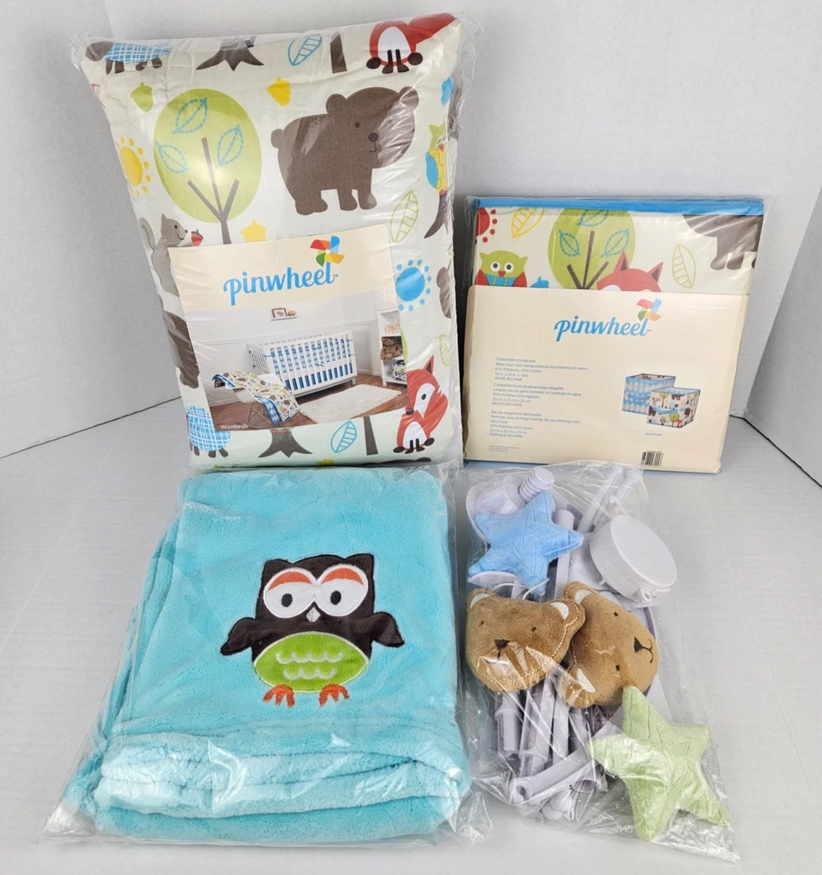 Pinwheel Woodland 9 pc Crib Bedding Set