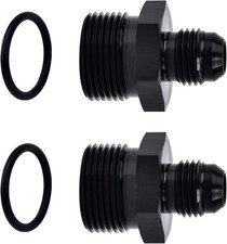 For Turbo Oil Feed Line AN6 Male to M22x1.5 Male 0 Degree Adapter 2 Pieces