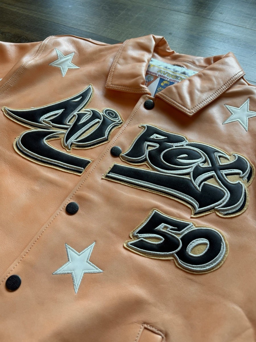 AUTHENTIC Hellstar x AVIREX Leather Jacket (Orange) - Size (L) | eBay