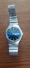 Vintage 1975 Timex Q Falcon Eye Blue Face Quartz Gents Watch Working