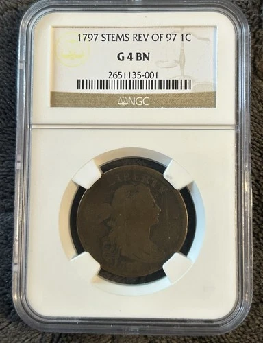 1797 Draped Bust Large Cent Rev Of 97 Stems NGC G4