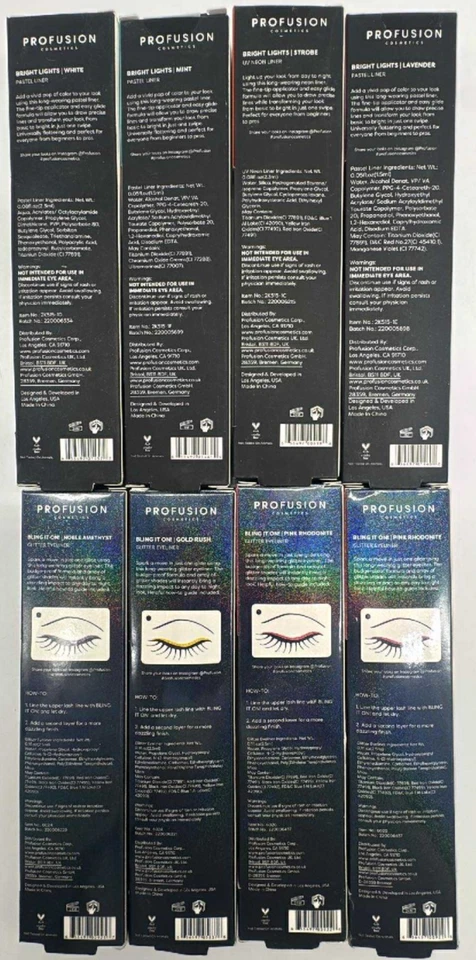 8PC Profusion Bling It On Glitter & Bright Lights UV Neon Liner SET ~ FAST SHIP - Image 2 of 2