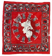 Map of the Netherlands Country vintage cotton cloth scarf  23" x 23"