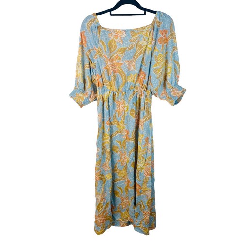 Roxy NEW Evening Delight Women's Floral Tie Front Midi Dress Size Med RRP $110 - Picture 12 of 12