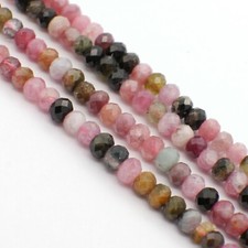 NELLYS Turmalin Rondelle  fac. kleine  feine ca. 3x4mm Perlen Edelsteine  Strang