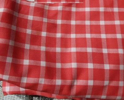 Italienischer Super 100er rot/weiß Baumwolle feiner Hemdstoff 150cm breit