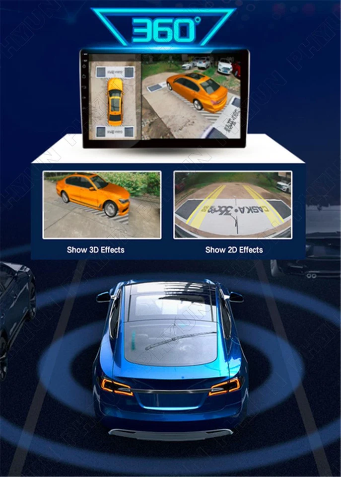 360° Panoramic Camera Car Bird View System 4-Camera For Android Radio Player -US - Изображение 3 из 4