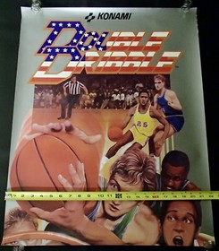 VHTF! P&oacute;ster Konami PROMOCI&Oacute;N DOUBLE DRIBBLE original de los a&ntilde;os 80 Nintendo NES por correo 