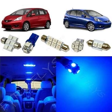 6x Blue LED lights interior package kit for 2009-2013 Honda Fit HF1B