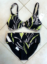 JETS Catalina Black Bikini C-D Ring Tri Bra Top 10 & Fold Down Pant 10