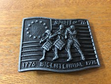 Vintage Spirit Of 76 Bicentennial Belt Buckle 1776-1976 Great Looking