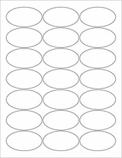 6 SHEETS 1-3/8x2-1/2 INCH OVAL BLANK WHITE STICKERS~8-1/2"x11 Label sheets