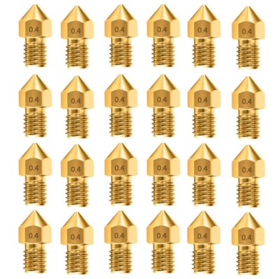 24PC 0.4mm 3D Printer Extruder Nozzle for MK8 Creality CR-10 10S S4 S5 Ender 3 5
