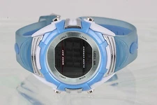 ALARM CHRONO WR100 FT CALENDAR PLASTIC BAND WRISTWATCH WORKS! 9113