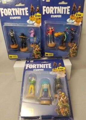 9 Fortnite Stampers 3 Pack of 3 Figures NIB 2 Rare Figs & All 3 Uncommon Figs #D
