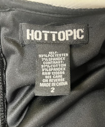 Abito velluto nero Hot Topic piccolo Peter Pan colletto mercoledì Adams Goth 2XL nuovo - Foto 10 di 12
