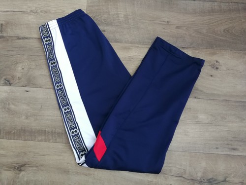 Errea pantaloni tuta trackpant vintage 90S bande laterali acetati taglia XL  | eBay