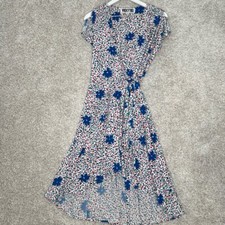 Vicky Tiel Floral Confetti Wrap Dress w/Flutter Sleeves and Hem - Multi - Small