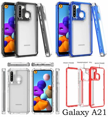 For Samsung Galaxy A21 Hard Hybrid Armor Impact Full Body Heavy Duty Skin  Case - Main Image