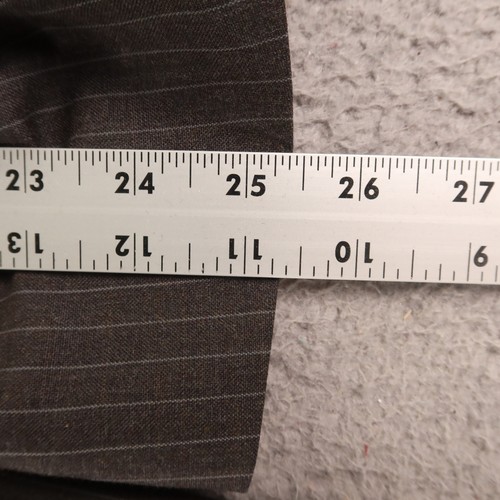VTG 3 Piece Suit M Gray Chalk Stripe 100% Wool Hopsack USA 42R 37x27 - Picture 16 of 22