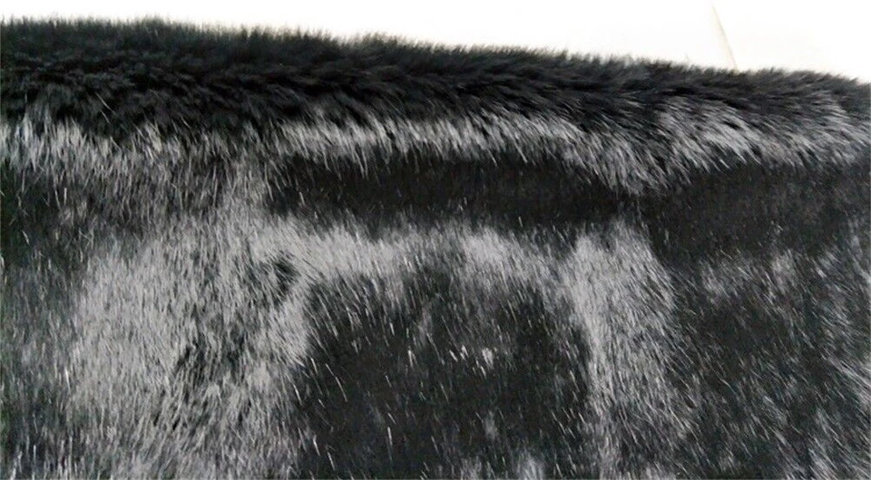 LUXURY REAL Black Rabbit FUR THROW BLANKET RUG Skin Fur Rug Pelz Leather Pelt - Image 4 of 4