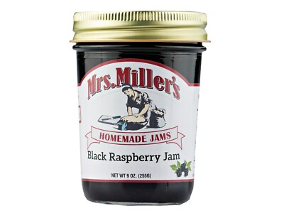 Mrs. Miller's Black Raspberry Jam (6) 9 oz Jars Free Shipping