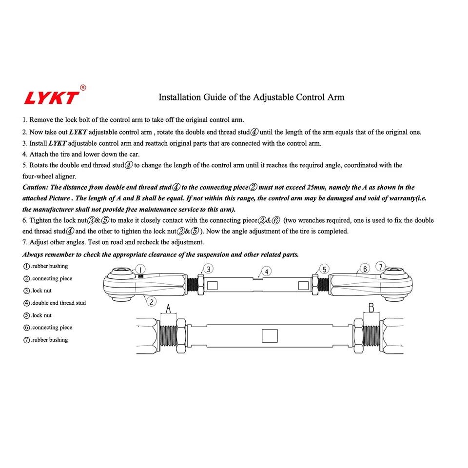 LYKT 2pcs Rear Adjustable Toe Control arms Kit for BMW 1~3 Series 、M3 、X1 13-15 Foto 3 de 4