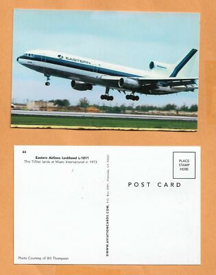 FIRST FLIGHT EASTERN AIRLINES LOCKHEED L-1011 1973 VINTAGE POSTCARD 