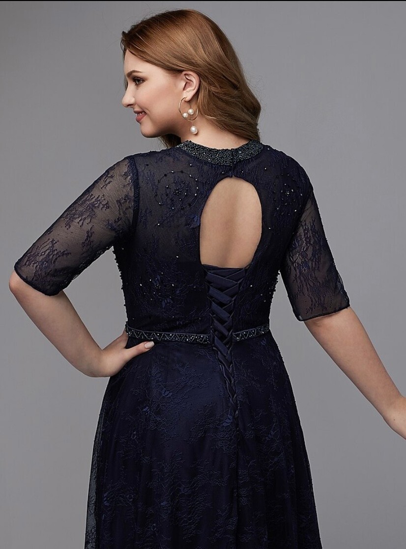 Plus Size Wedding Guest Dress Lace SPARKLE Evening Cocktail Party