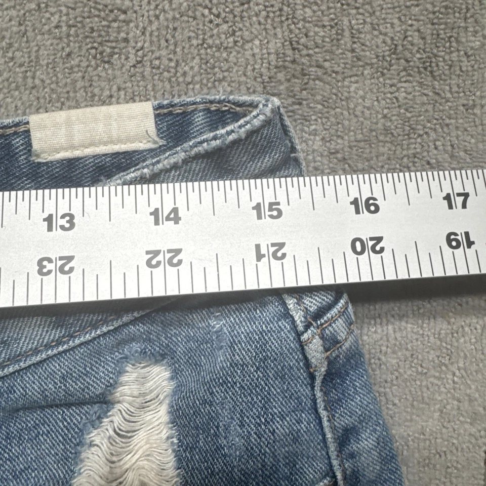 Pantalones cortos de mezclilla desgastados 27 azul corte novio Lovers & Friends para mujer Foto 3 de 4