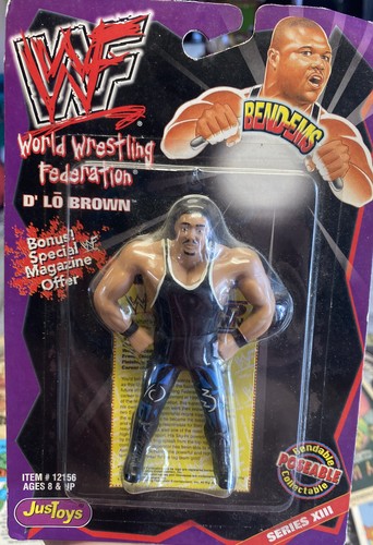 Vintage 2000 WWF Bend-Ems D�Lo Brown Figure JusToy...