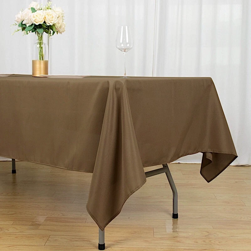 TAUPE 60x102" RECTANGLE POLYESTER TABLECLOTH Wedding Kitchen Catering Linens - Image 4 of 4
