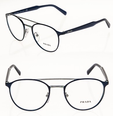 PRADA JOURNAL PR60TV Navy Blue Round Eyeglasses Optical Unisex Frame 51 mm 60T