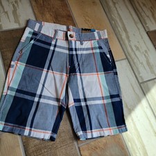 NWT Docker's Boy's Plaid Shorts Sz. 10 NEW Navy/White