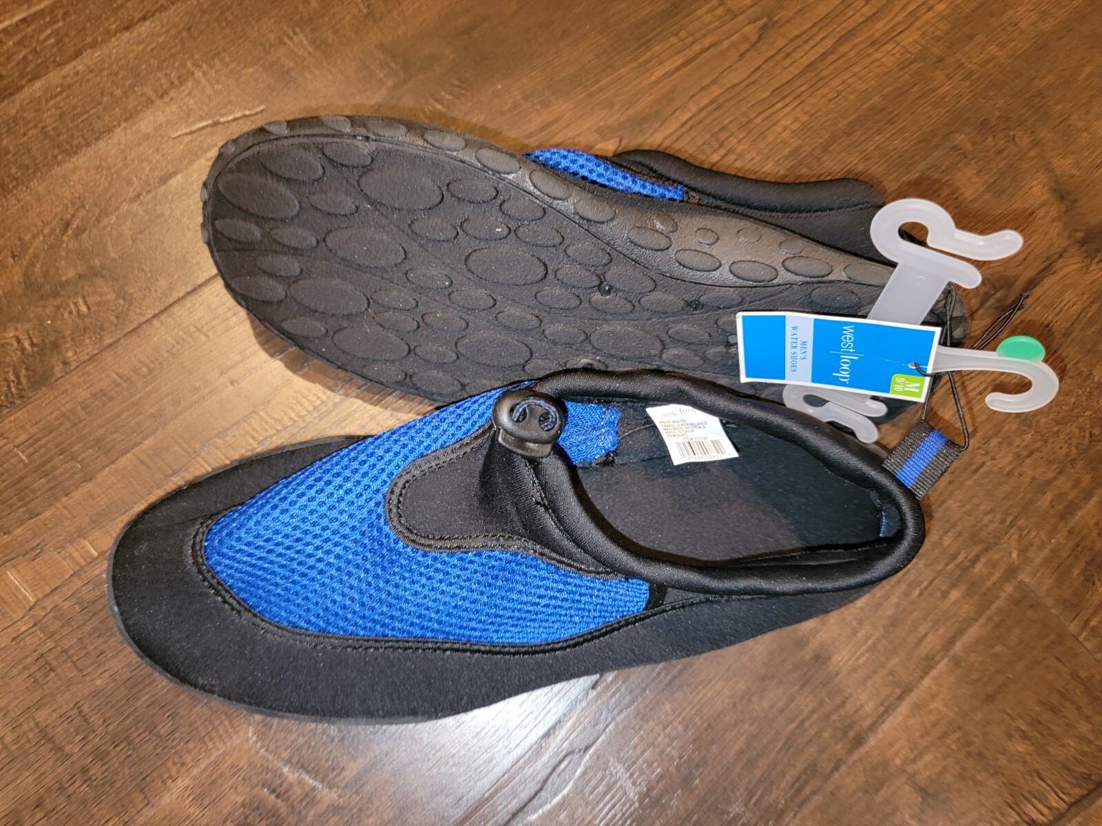 Men's West Loop Black Blue Water Shoe Size Medium or Large 9 10 11 12