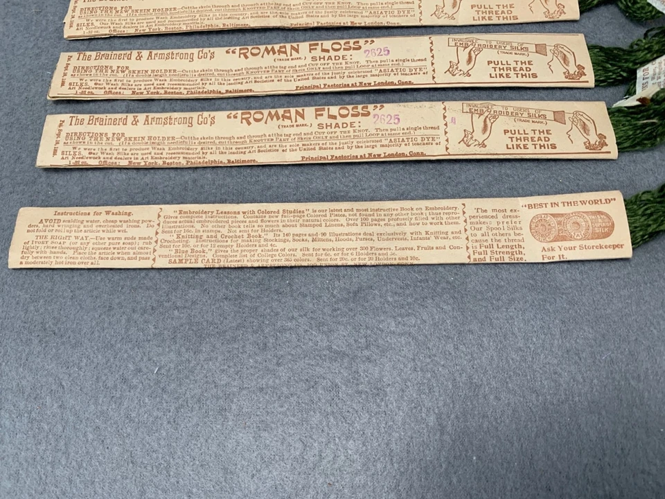 Lote de 6 hilos de bordar de hilo dental romano Brainerd & Armstrong Co. de colección Foto 4 de 4