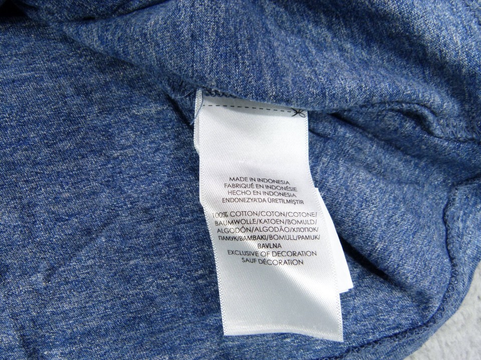 Polo Ralph Lauren Mens Large Custom Slim Fit Heathered Blue Cotton T