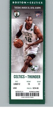 Oklahoma City Thunder vs Boston Celtics 5/20/2018 Full Ticket Al