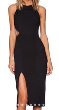 ELIZABETH & JAMES Giulia Sleeveless Bodycon Dress w/Cutout Black Sz 0 MSRP $385