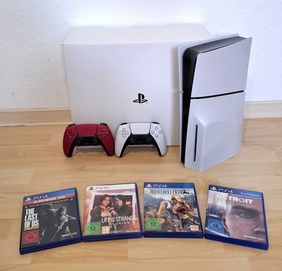 Sony PlayStation 5 Slim Disc Edition PS5 Konsole inkl. 2 Controller + 4 Spiele