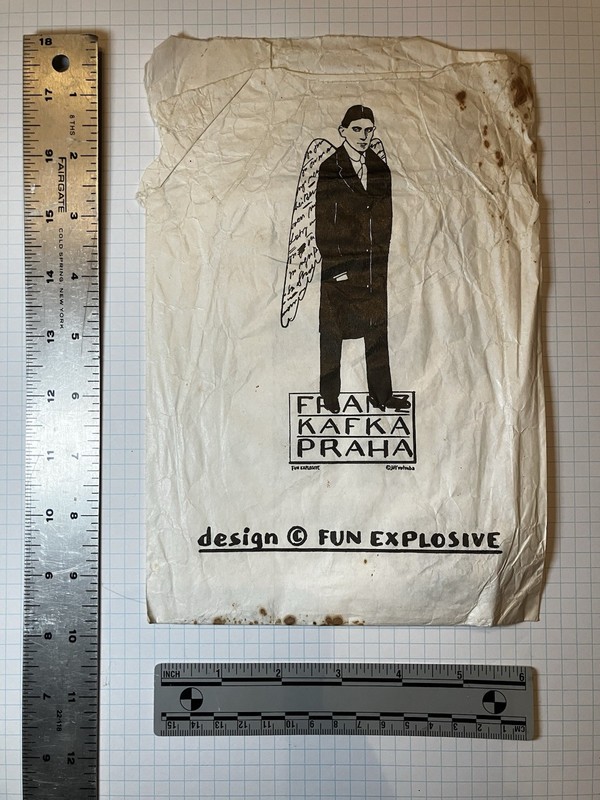 Franz Kafka Praha Shopping Bag From Prague Not Mint 10x7in