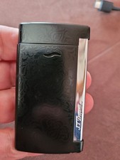 Original Dupont Feuerzeug Slim 7 Schwarz/Silber funktinosfähig