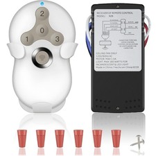 Universal Ceiling Fan Remote Control Kit, 3-Speed Fan and Dimmer Light Contro...