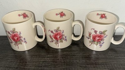 Spode China Billingsley Rose 3 Mugs Excellent Condition
