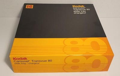 1 Vtg Kodak Carousel Transvue 80 Slide Tray In Box