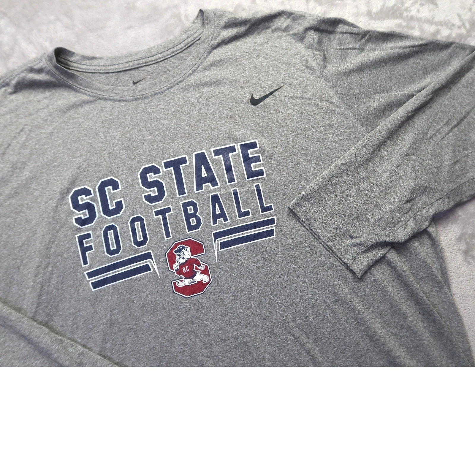 Nike SC State Bulldogs Football Long Sleeve Dri-FIT Shirt Men's 3XL Gray